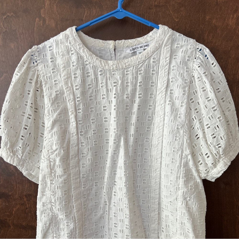Elizabeth And James Eyelet Short Sleeve Top